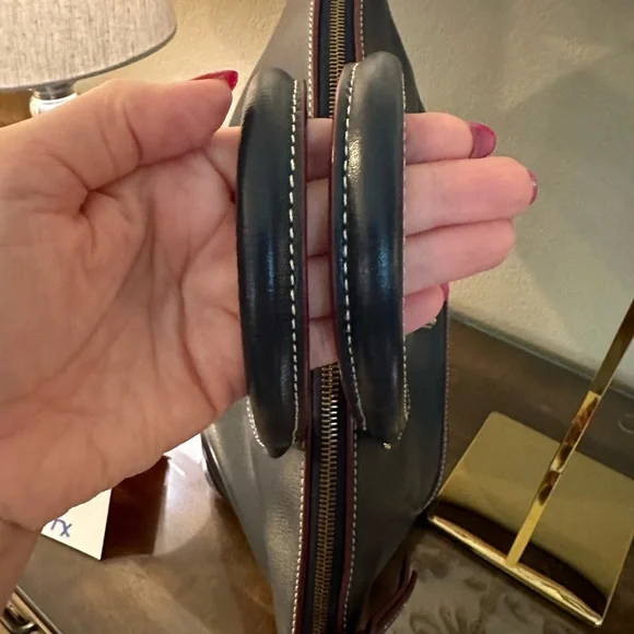 Dooney & Bourke Navy Leather Satchel - Picture 5 of 16